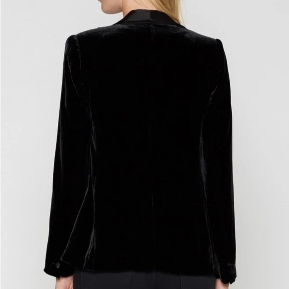 Joie black silk velvet Mehira tuxedo blazer jacket - size 10 (Medium) NWOT - Picture 4 of 5